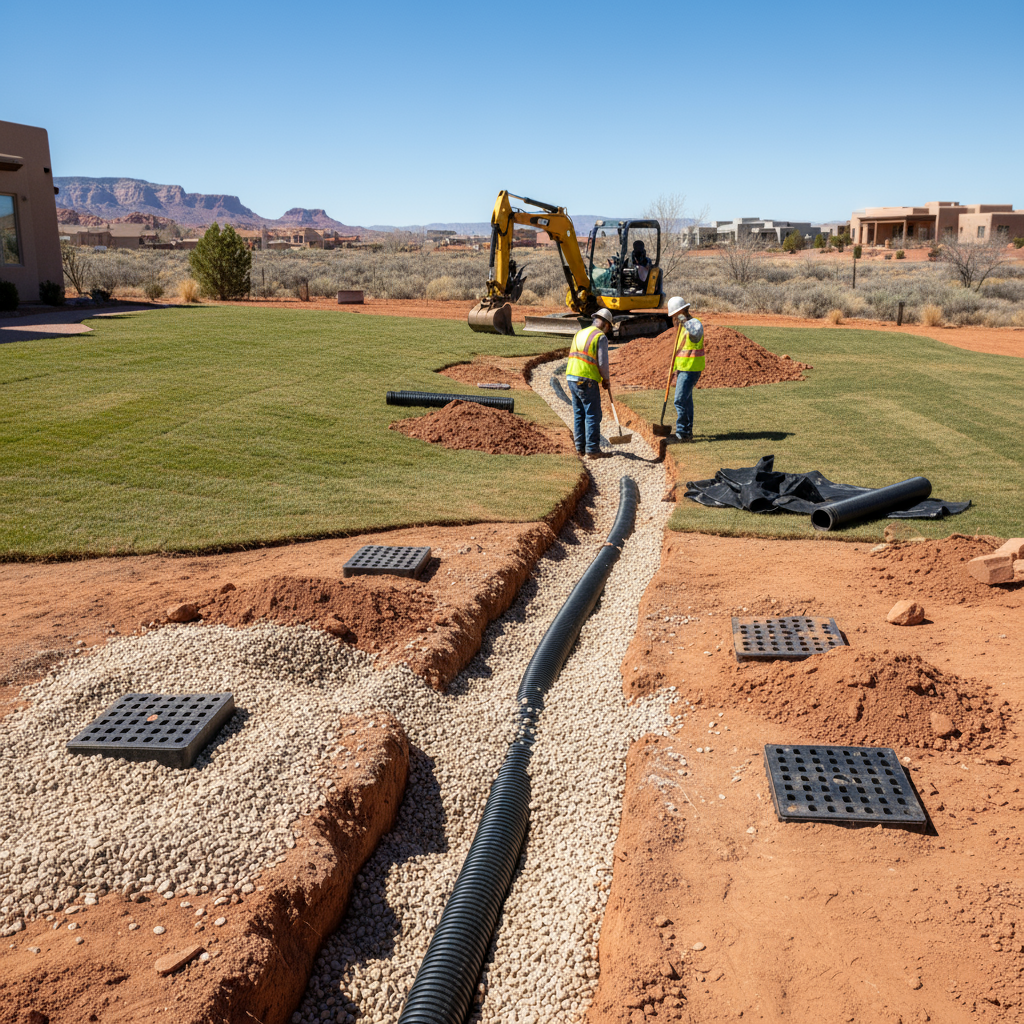 Drainage services in St. George, Utah - Custom 5 Landscaping expert installation