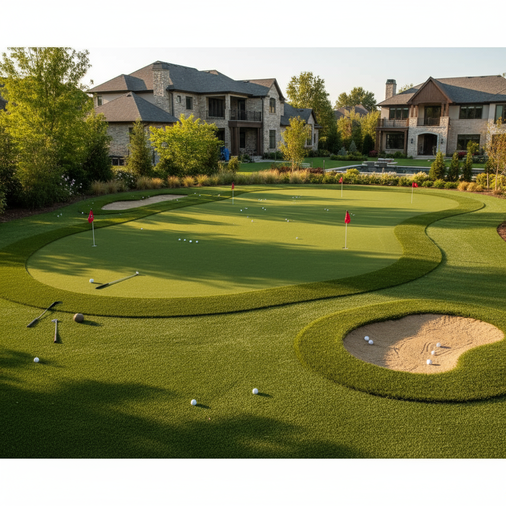Fringe and Chipping Areas for Custom Putting Greens in St. George, Utah - professional installation showing fringe and chipping areas in Southern Utah desert landscape