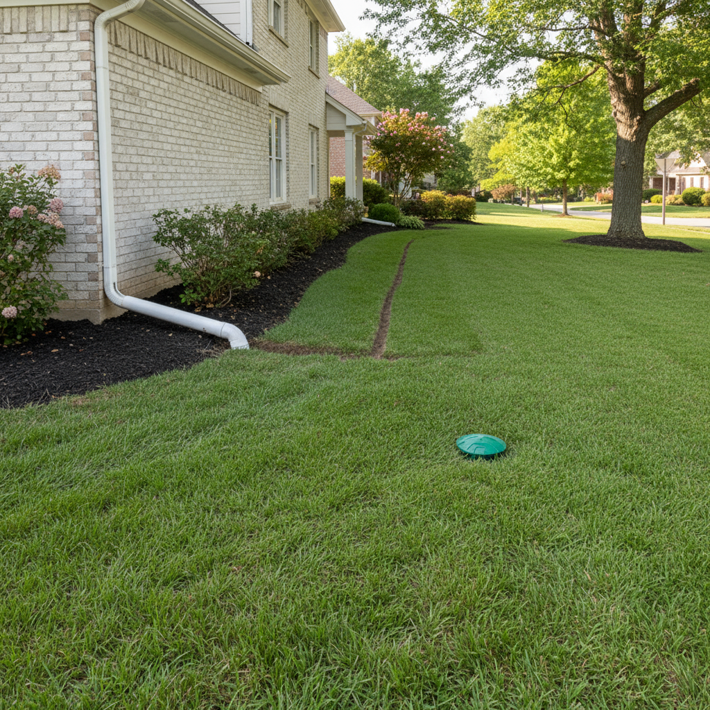 Downspout Extensions for Drainage Solutions in St. George, Utah - professional installation showing downspout extensions in Southern Utah desert landscape