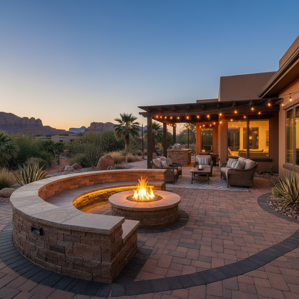 Outdoor Living Areas for Hardscape Construction in St. George, Utah - professional installation showing outdoor living areas in Southern Utah desert landscape