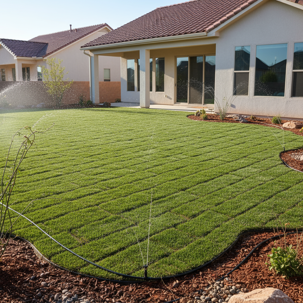 Lawn and Garden Installation for Landscaping Services in St. George, Utah - professional installation showing lawn and garden installation in Southern Utah desert landscape