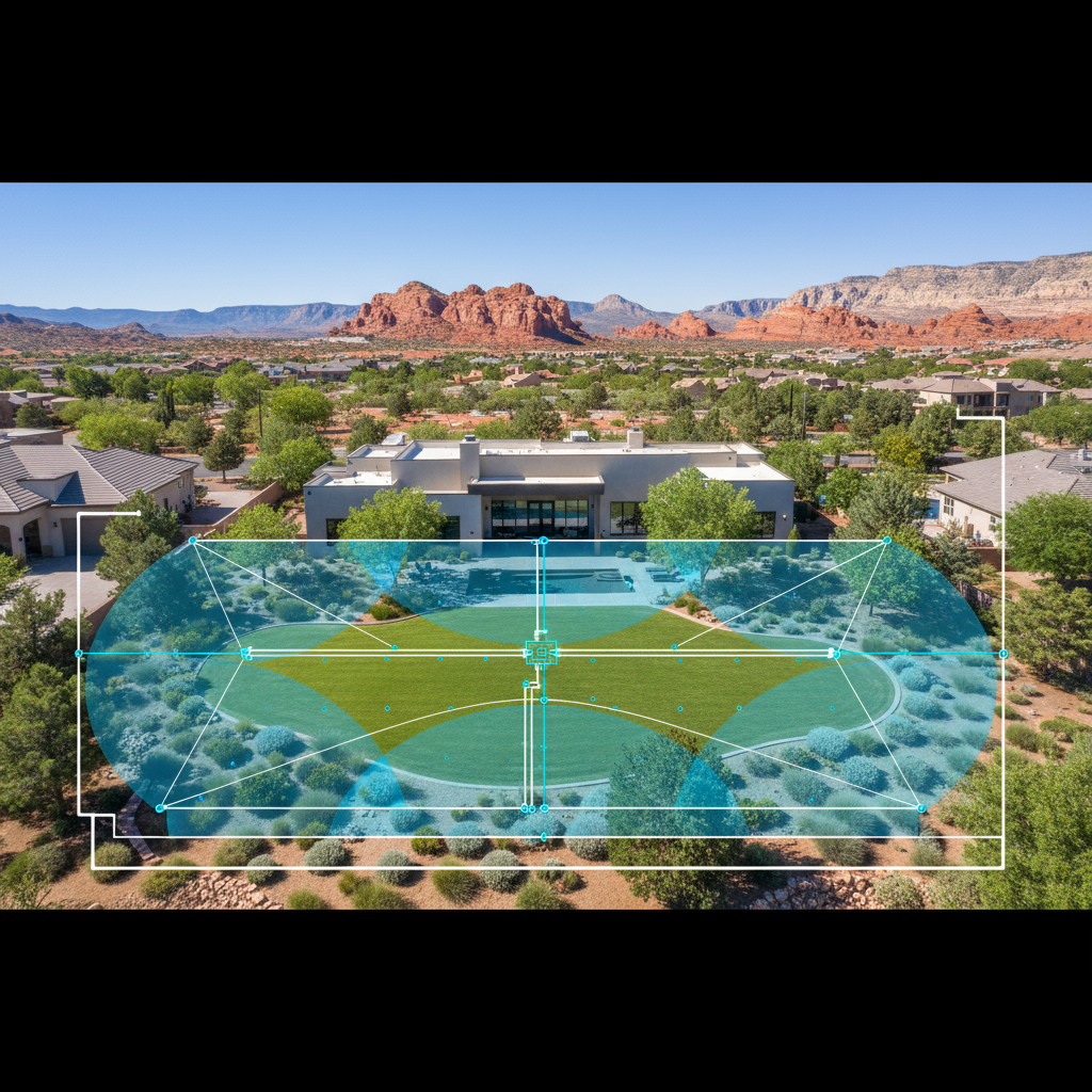 Custom Irrigation Design for Lawn Irrigation Systems in St. George, Utah - professional installation showing custom irrigation design in Southern Utah desert landscape