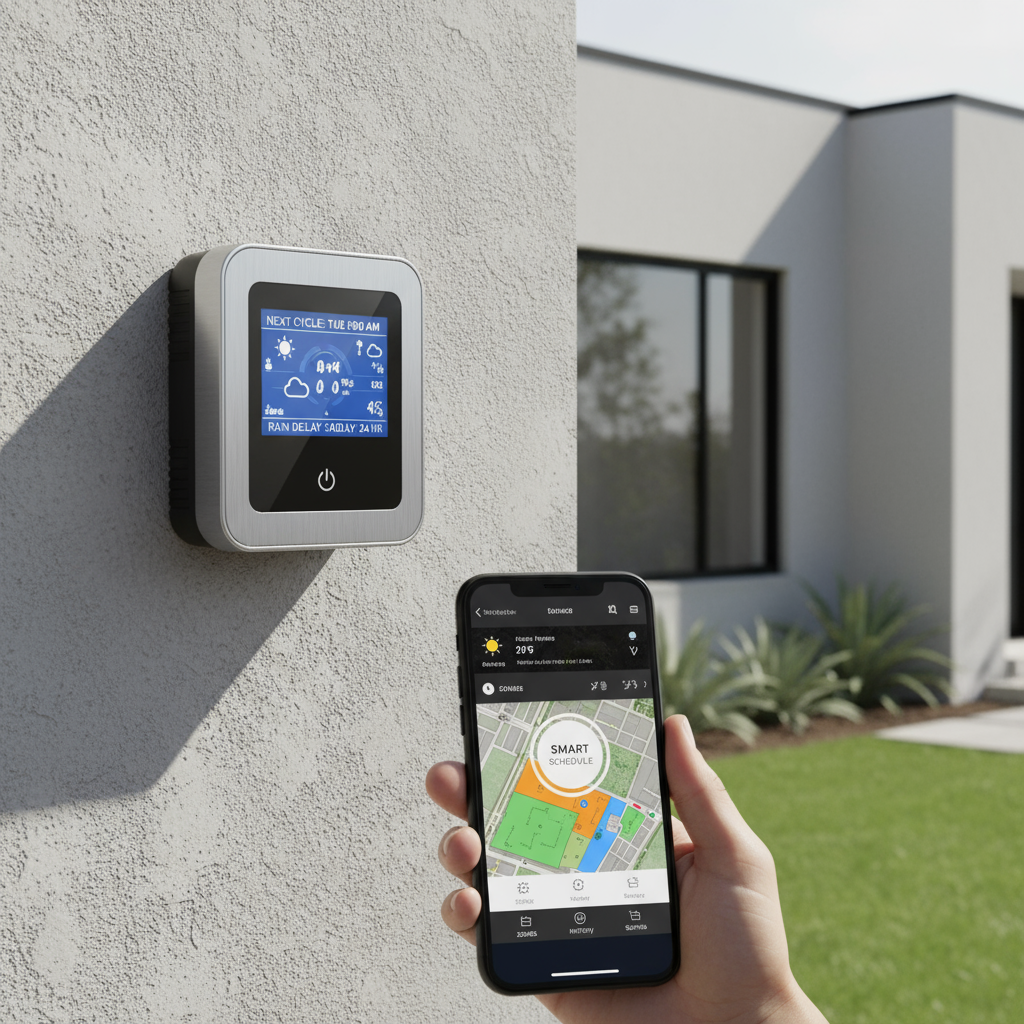 Smart Watering Systems for Lawn Irrigation Systems in St. George, Utah - professional installation showing smart watering systems in Southern Utah desert landscape