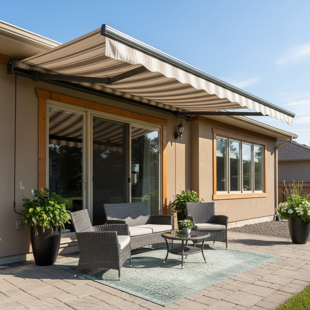 Awnings & Shade Systems for Pergolas & Awnings in St. George, Utah - professional installation showing awnings & shade systems in Southern Utah desert landscape