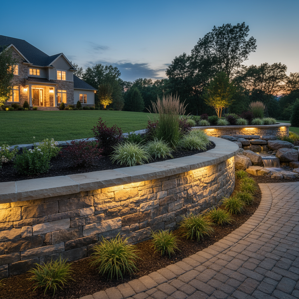 Decorative Finishes for Retaining Walls in St. George, Utah - professional installation showing decorative finishes in Southern Utah desert landscape