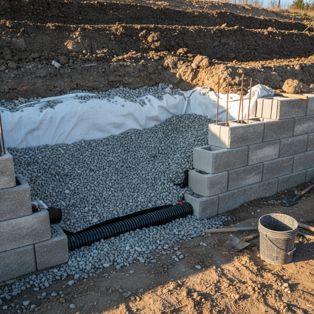 Drainage Systems for Retaining Walls in St. George, Utah - professional installation showing drainage systems in Southern Utah desert landscape