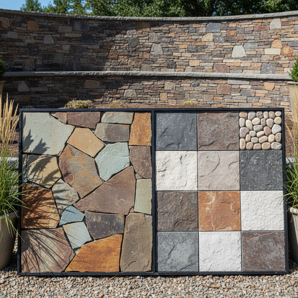 Natural and Manufactured Stone for Stonework & Masonry in St. George, Utah - professional installation showing natural and manufactured stone in Southern Utah desert landscape