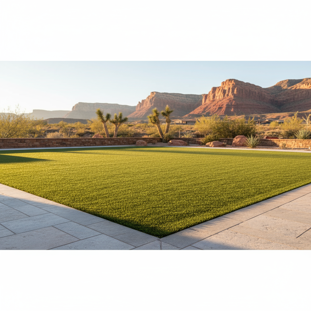 Artificial Turf Solutions for Turf & Sod Installation in St. George, Utah - professional installation showing artificial turf solutions in Southern Utah desert landscape