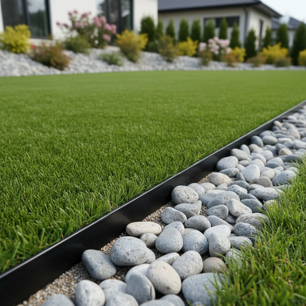 Edging and Finishing for Turf & Sod Installation in St. George, Utah - professional installation showing edging and finishing in Southern Utah desert landscape