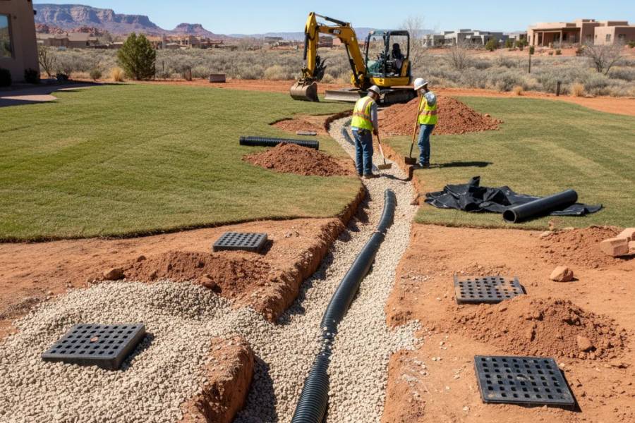 Yard Drainage in St. George, Utah